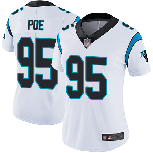 Carolina Panthers Limited White Women Dontari Poe Road Jersey NFL Football 95 Vapor Untouchable